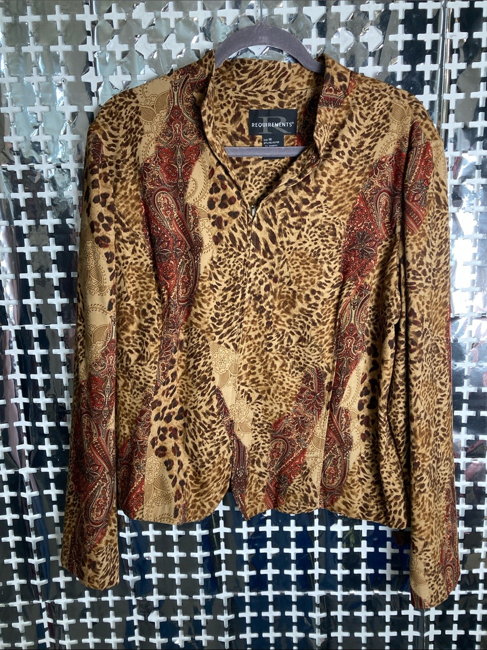 Requirements Leopard & Paisley Print Women's Blazer in Tan and Brown